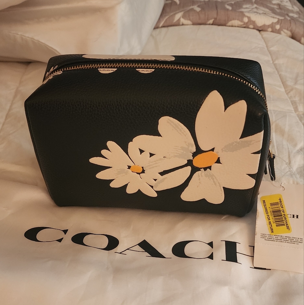 Coach Black and White Cosmetic Bag